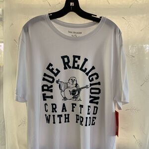 True Religion Buddha crew neck tee white/blue prnt